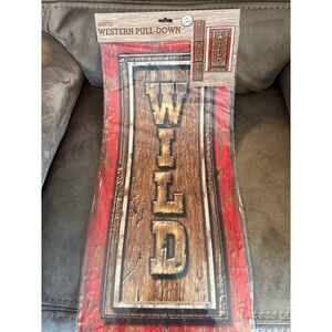 Beistle Jointed Western Pull-Down Banner 6ft Wild West Party Decoration 2-Sided
